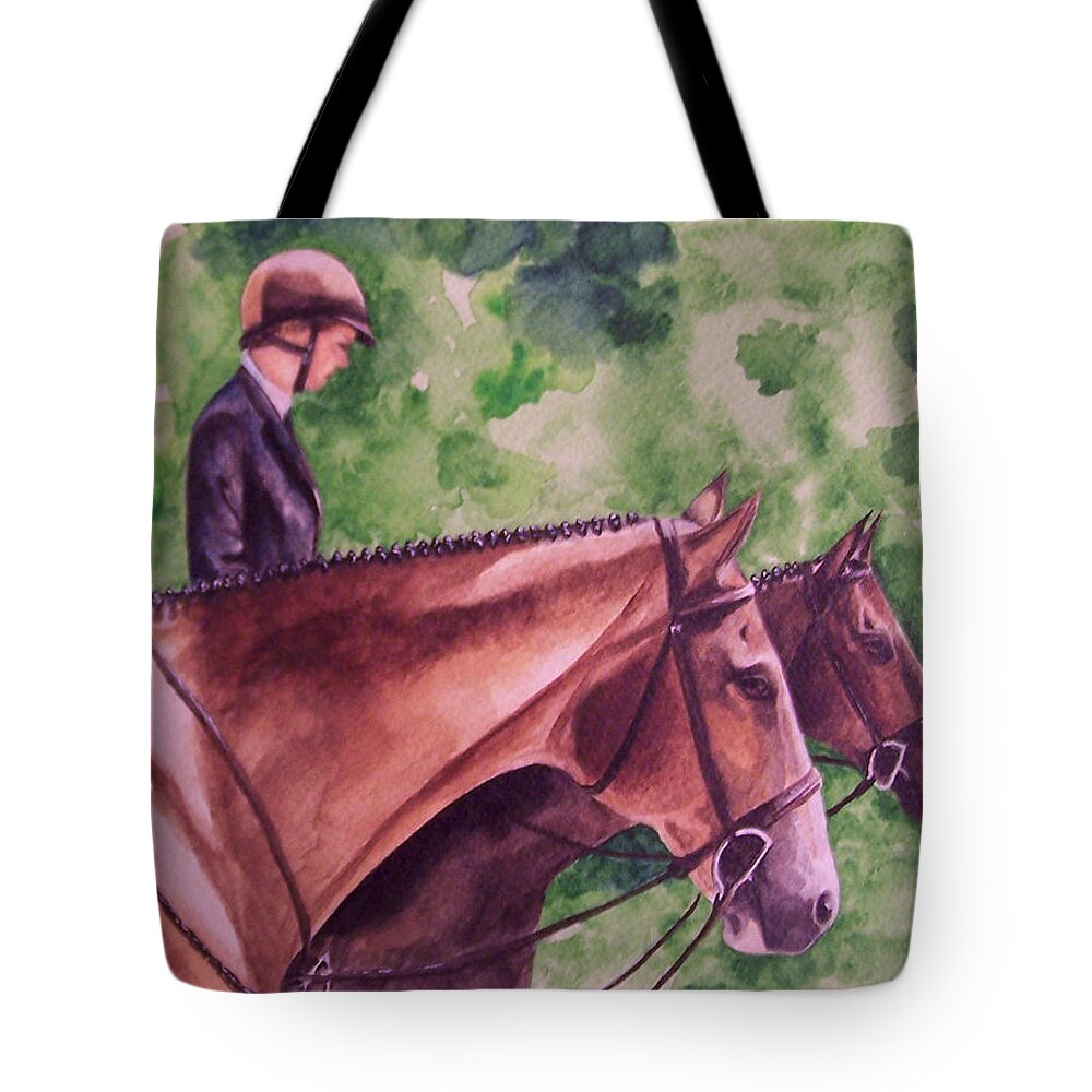 Hunter Tote Bag featuring the painting Ready to Show by Kathy Laughlin