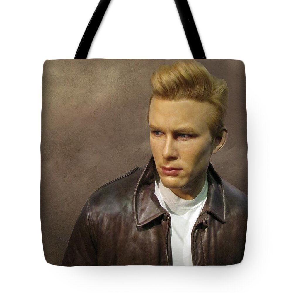 James Dean Tote Bag featuring the photograph Rebel Without A Cause by David Dehner