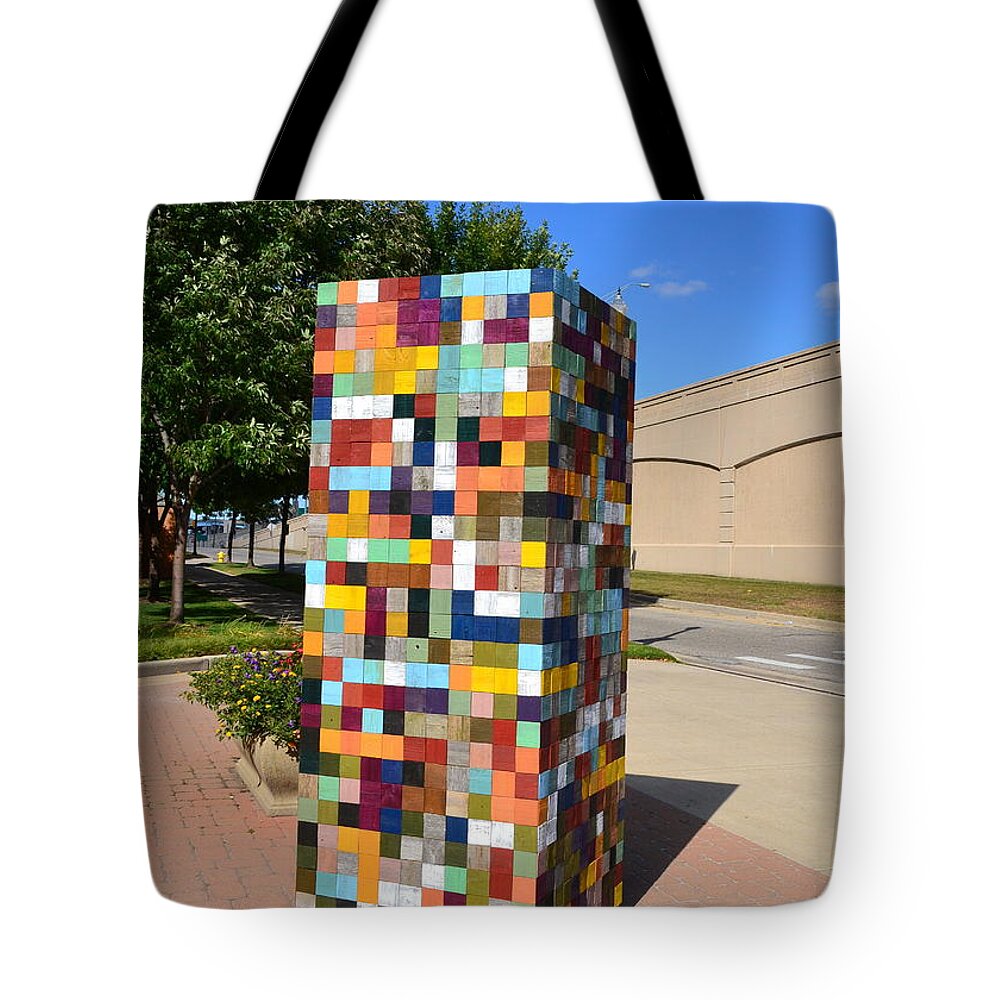 Sculpture Tote Bag featuring the sculpture Reconstructing Fences by Michelle Calkins