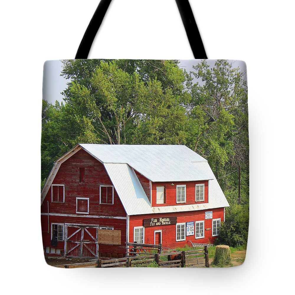 Barn Tote Bag featuring the photograph Red Barn by Cathy Anderson