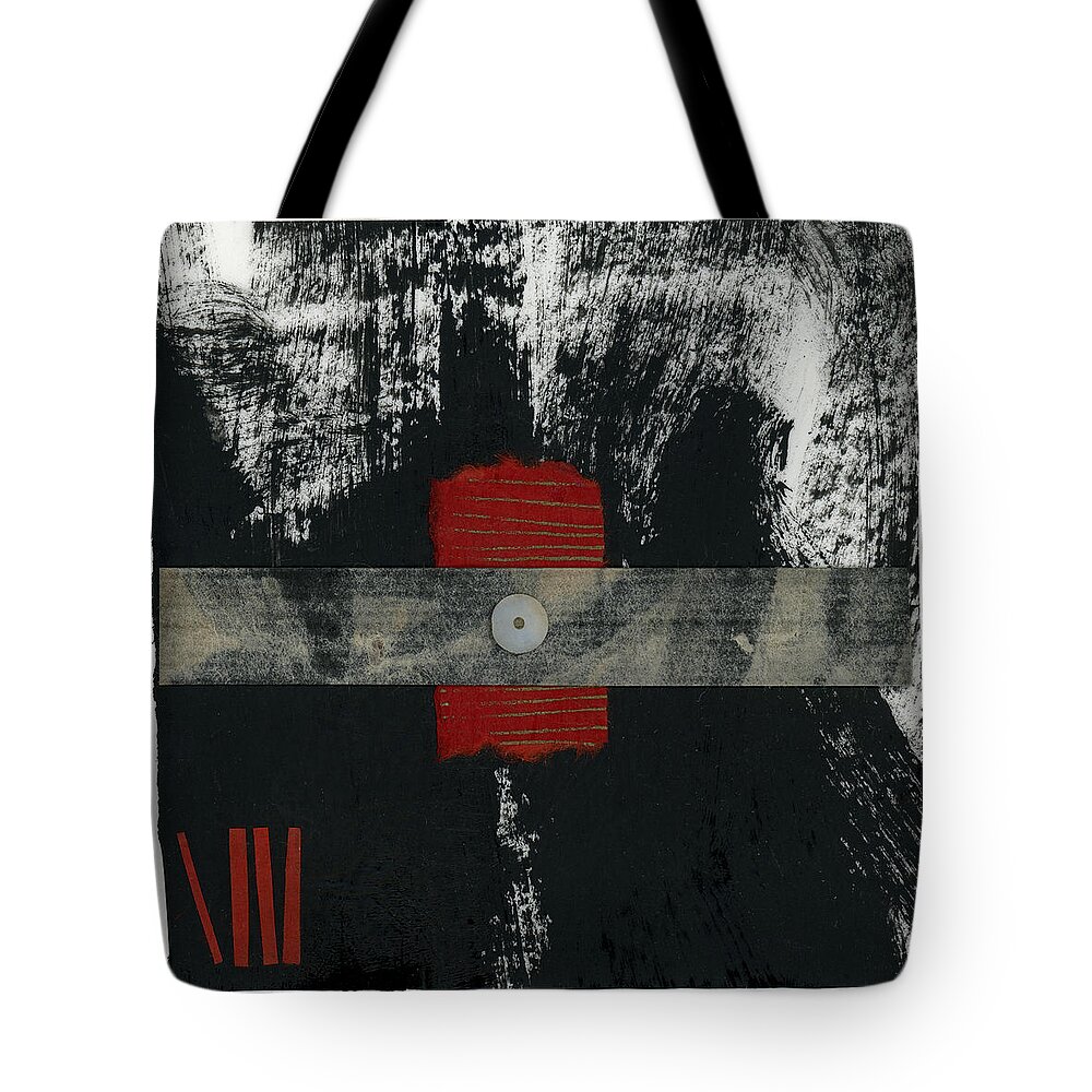 Collage Tote Bag featuring the photograph Red Black and White Collage 2 by Carol Leigh
