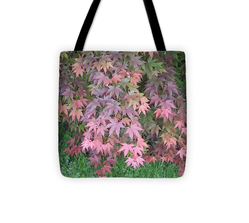 Japanese Maple Tote Bag featuring the photograph Red Cascades into Green by Christina Verdgeline