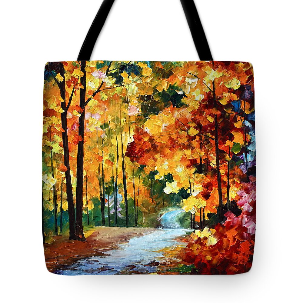 Autumn Tote Bag featuring the painting Red Fall by Leonid Afremov