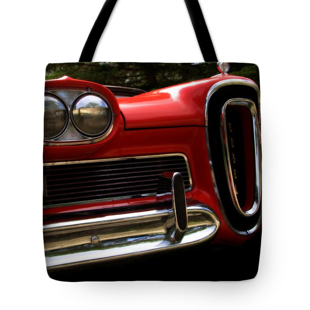Classic Tote Bag featuring the photograph Red Ford Edsel by Mick Flynn