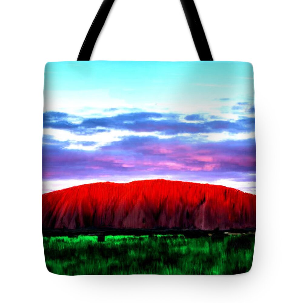 Mountain Tote Bag featuring the painting Red Mountain Sunset by Bruce Nutting