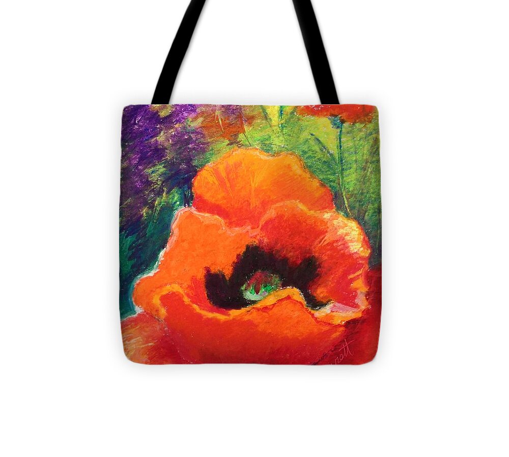 Floral Tote Bag featuring the painting Red Poppies by Edna Garrett