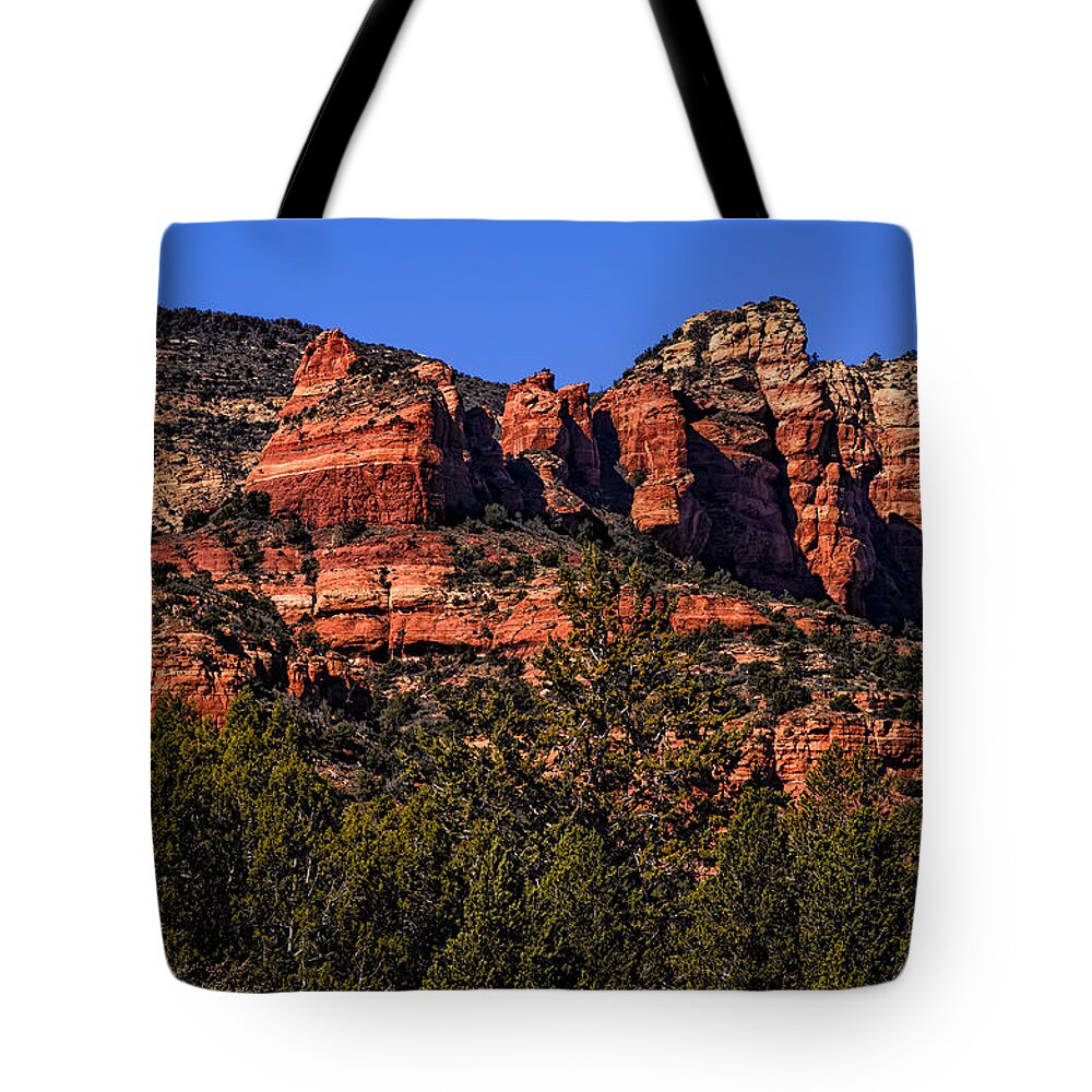 2014 Tote Bag featuring the photograph Red Rock Sentinels by Mark Myhaver
