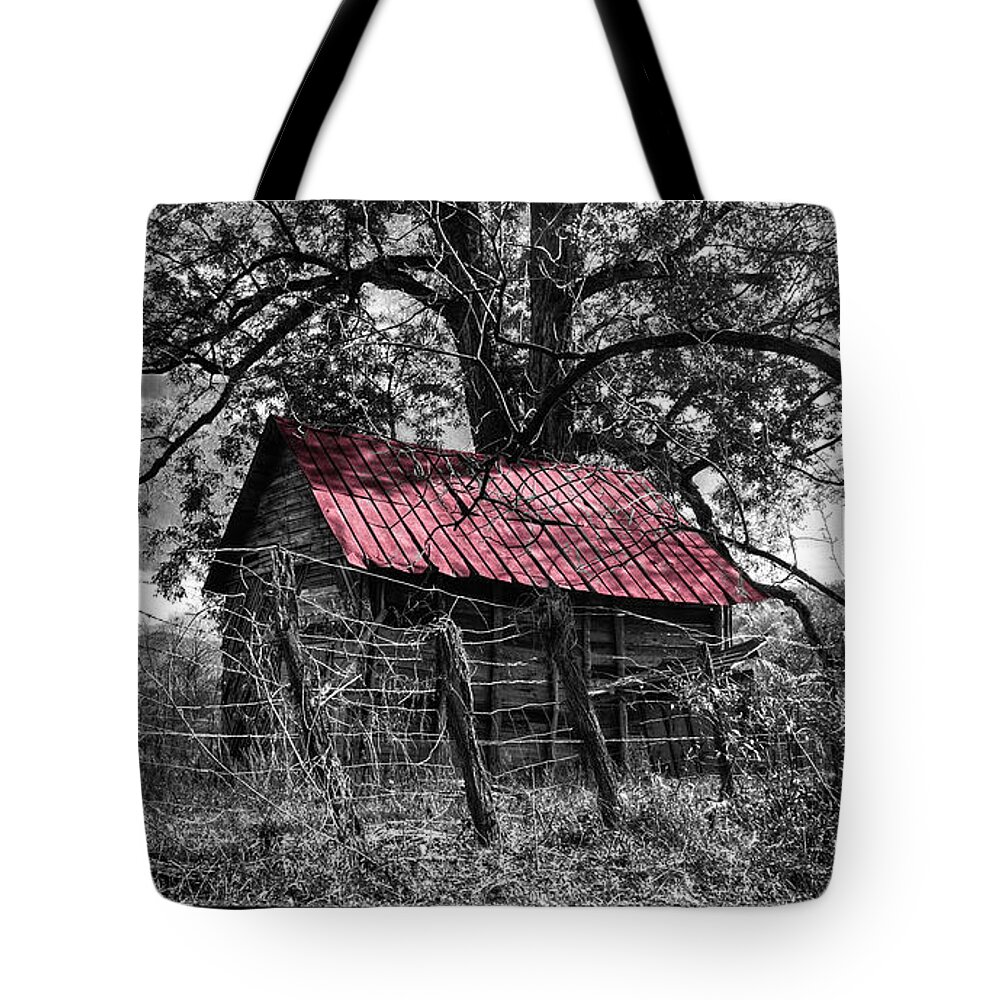 Andrews Tote Bag featuring the photograph Red Roof by Debra and Dave Vanderlaan