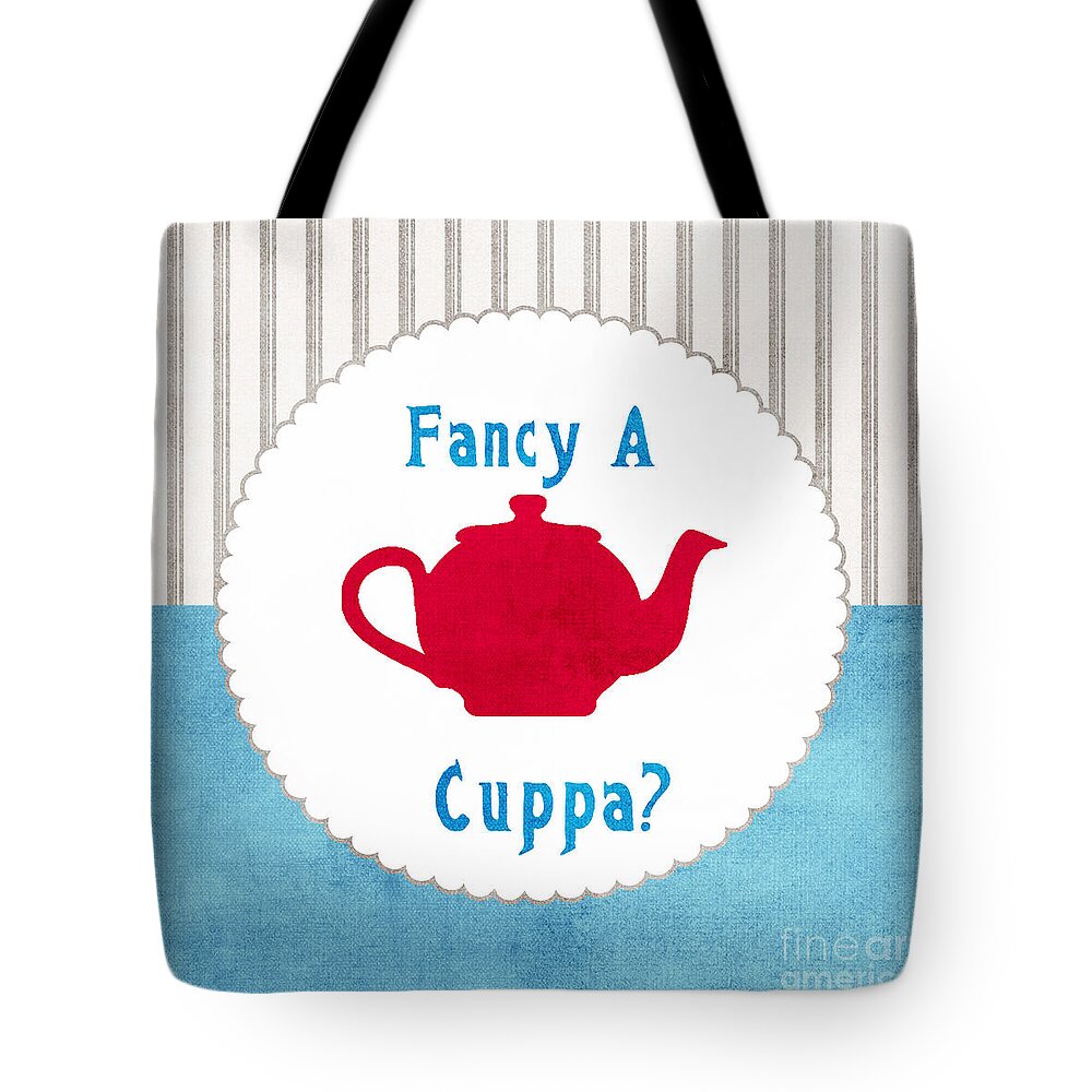 Tea Tote Bag featuring the painting Red Teapot by Linda Woods