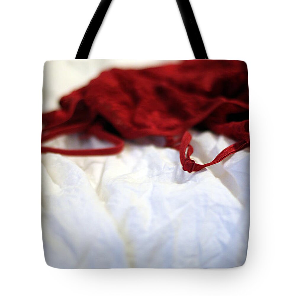 Lingerie Tote Bag featuring the photograph Red by Trish Mistric
