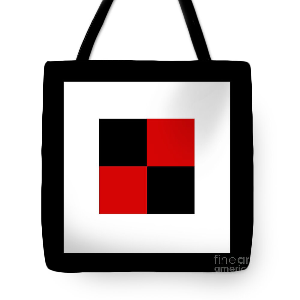 Andee Design Abstract Tote Bag featuring the digital art Red White And Black 17 Square by Andee Design
