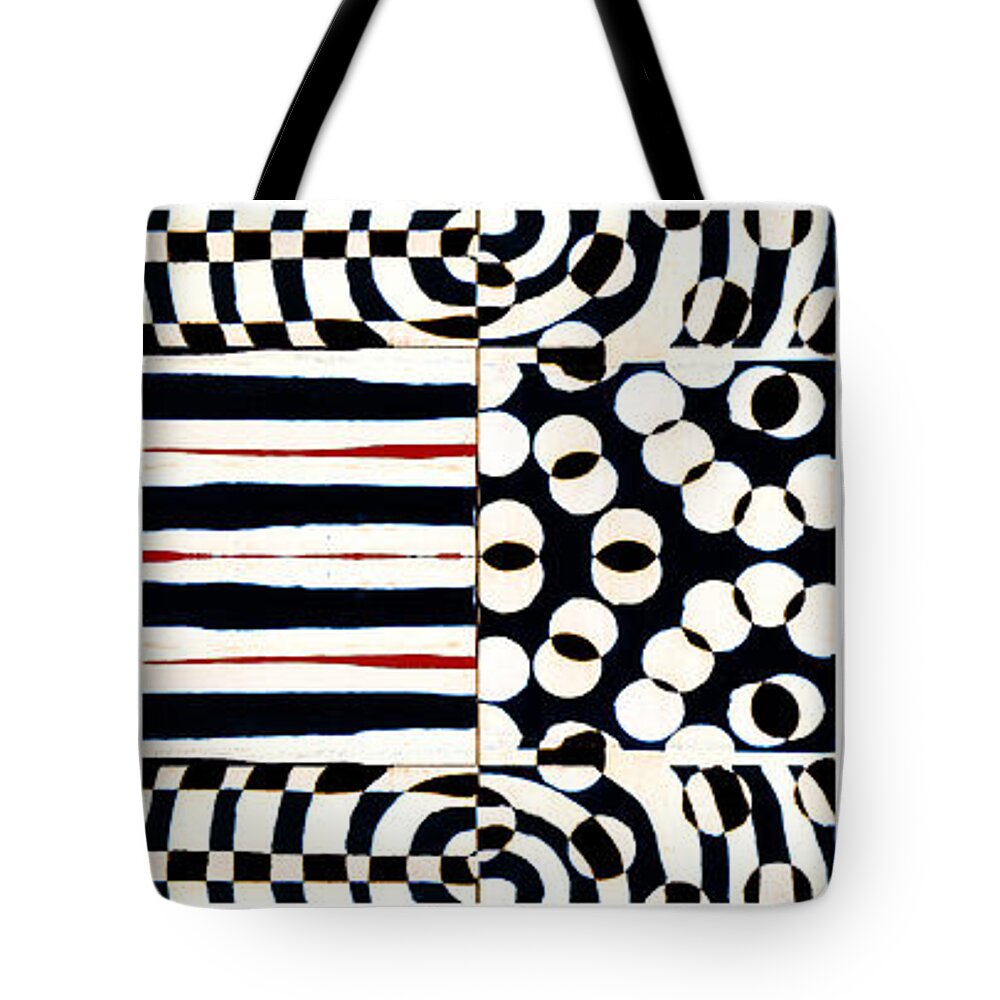 Red Tote Bag featuring the photograph Red White Black Number 4 by Carol Leigh