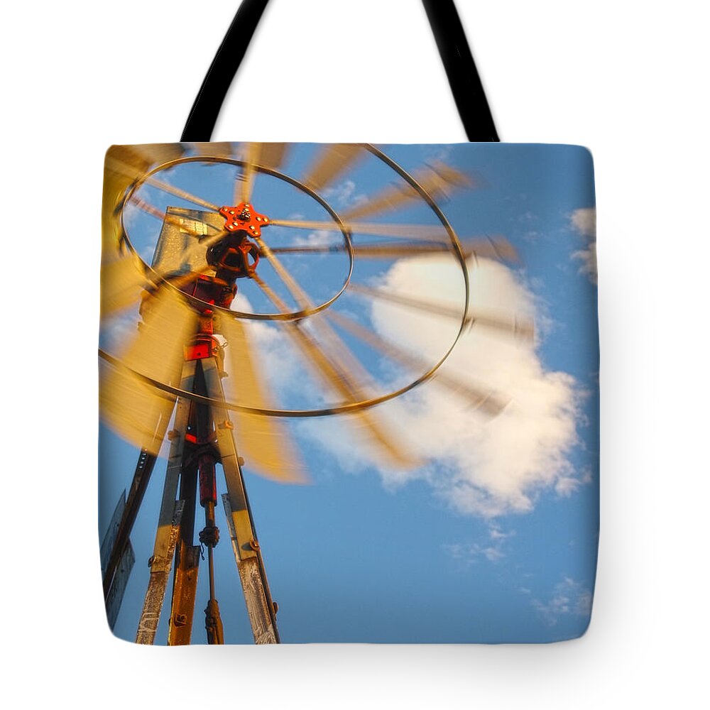 Amanda Smith Tote Bag featuring the photograph Red Wind Windmill by Amanda Smith