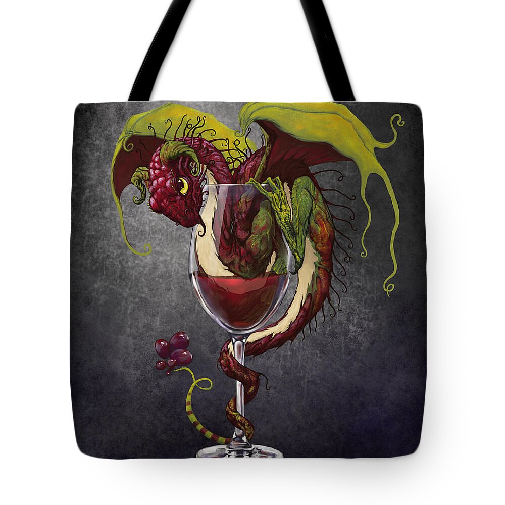 Dragon Tote Bag featuring the digital art Red Wine Dragon by Stanley Morrison