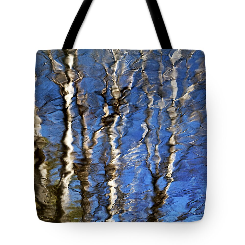 Water Reflection Tote Bag featuring the photograph Water Reflection Aspen Trees by Christina Rollo