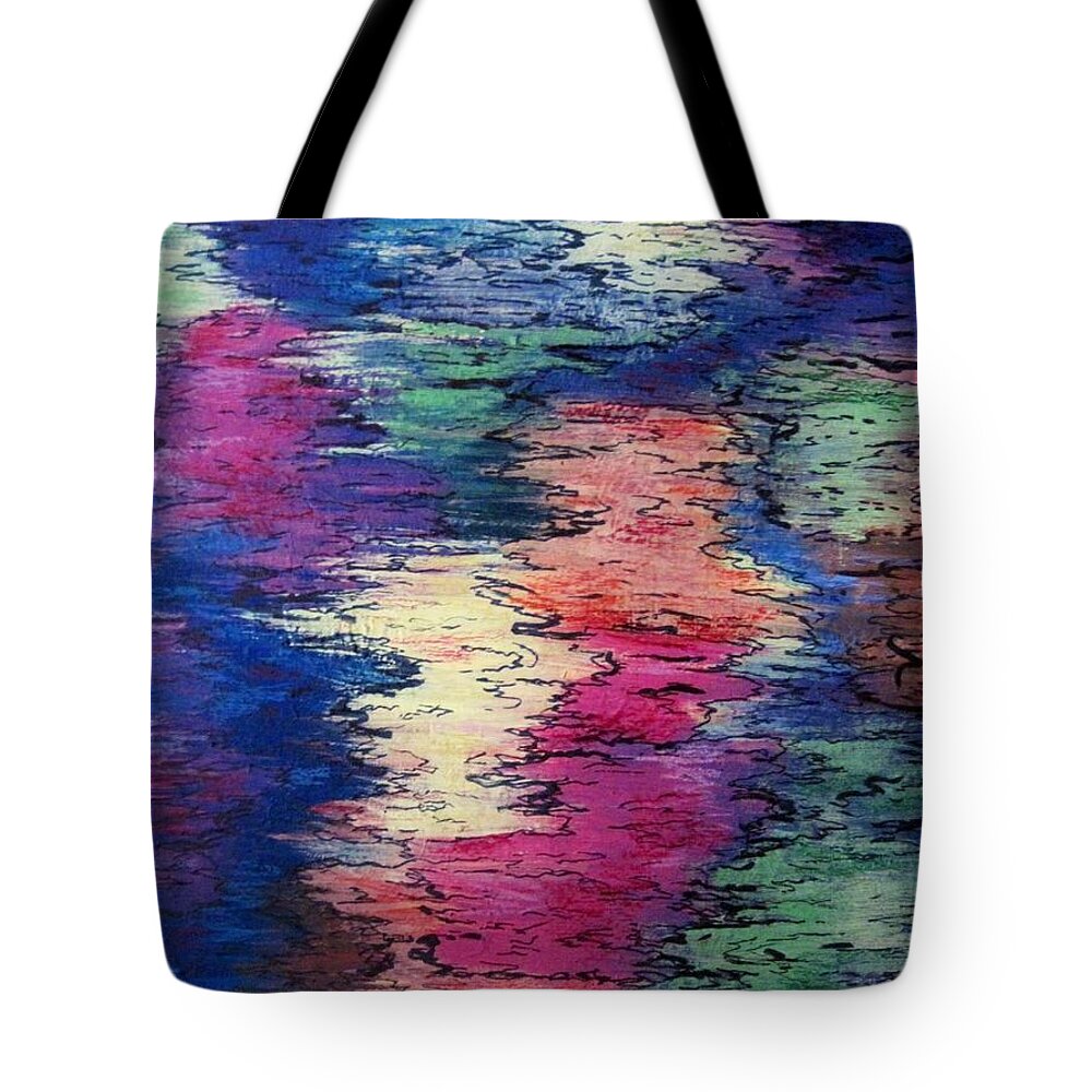 Abstract Tote Bag featuring the painting Reflections 2 by Megan Walsh