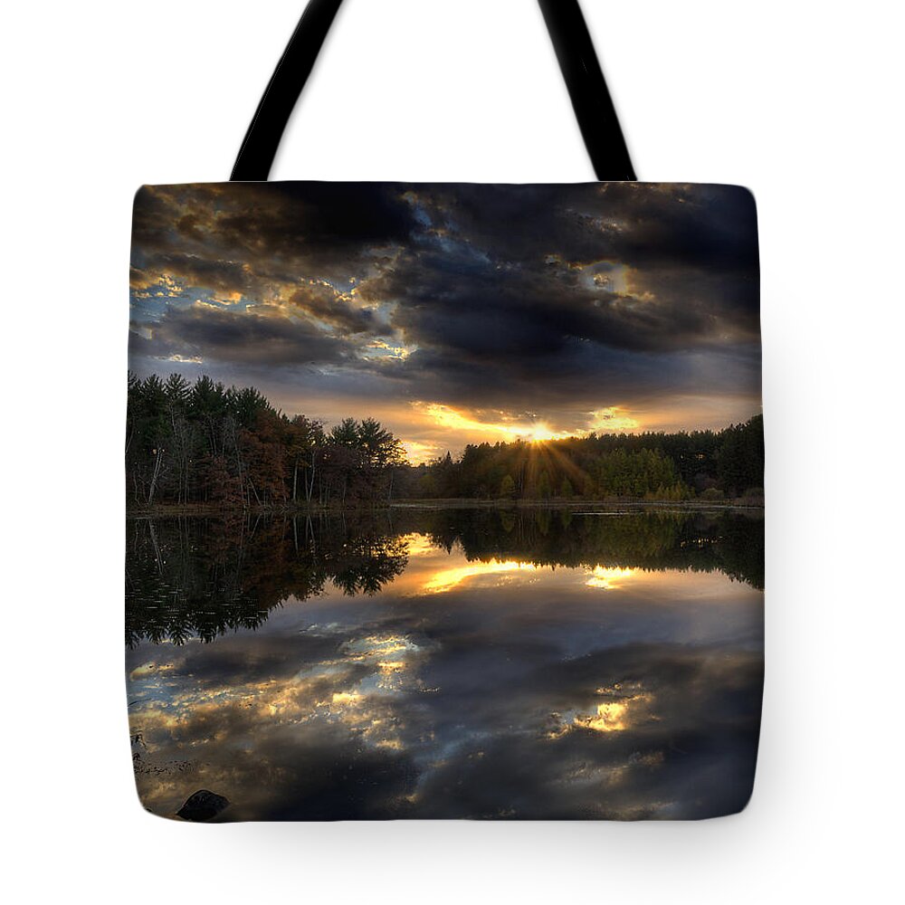 Sunset Tote Bag featuring the photograph Reflections by Thomas Young