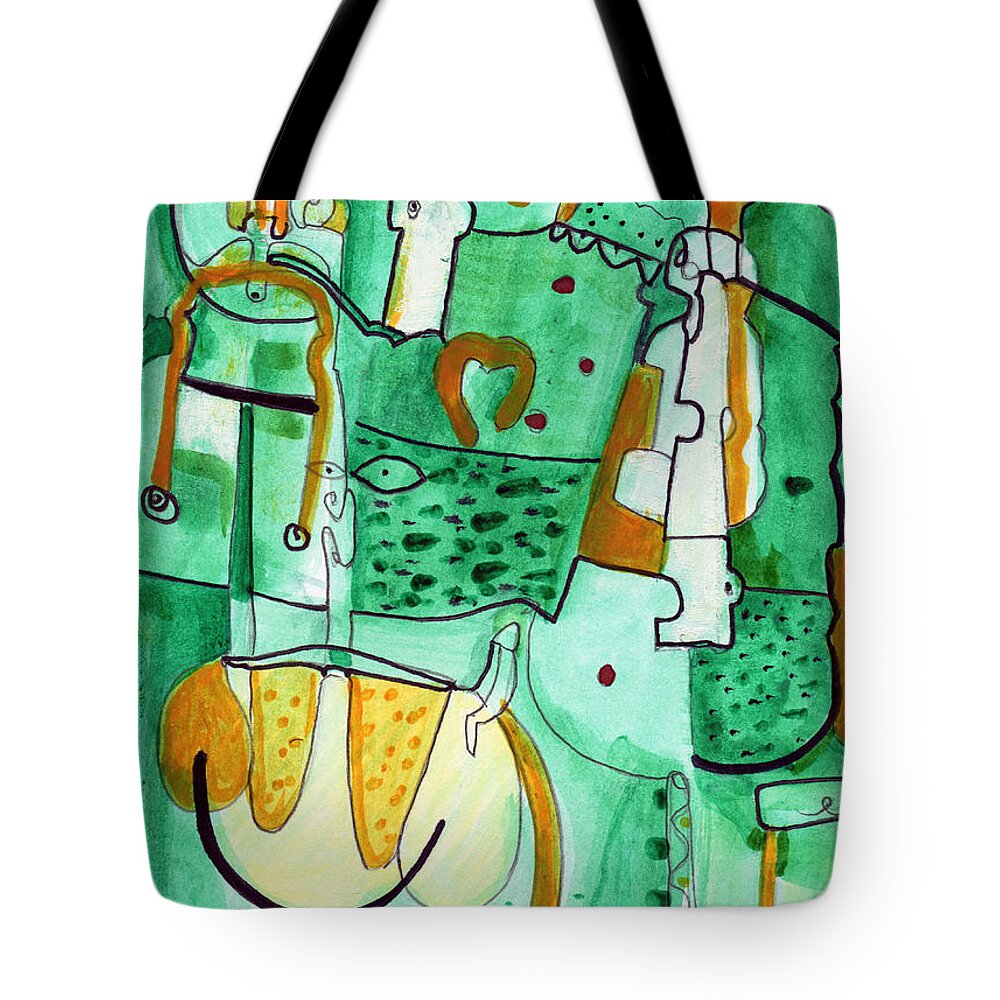 Design Tote Bag featuring the painting Reflective 8 by Stephen Lucas