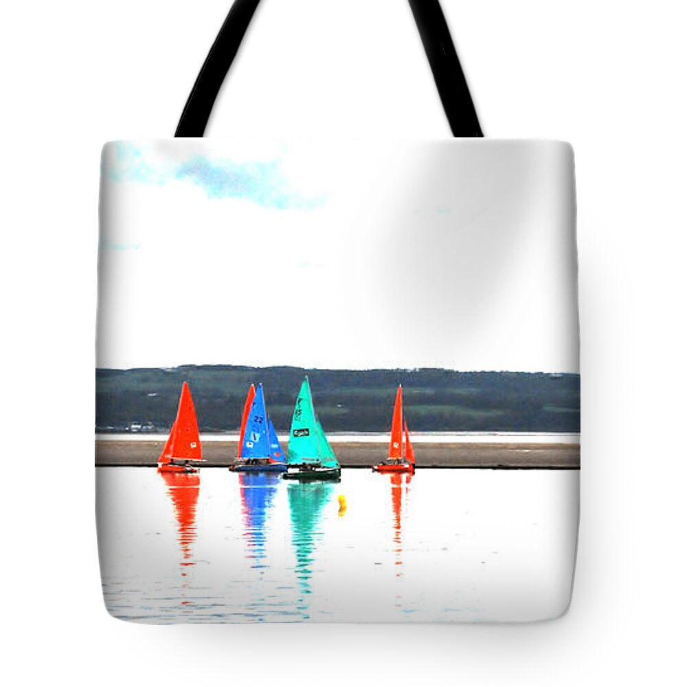 Nautical Tote Bag featuring the photograph Reflective sailing by Spikey Mouse Photography