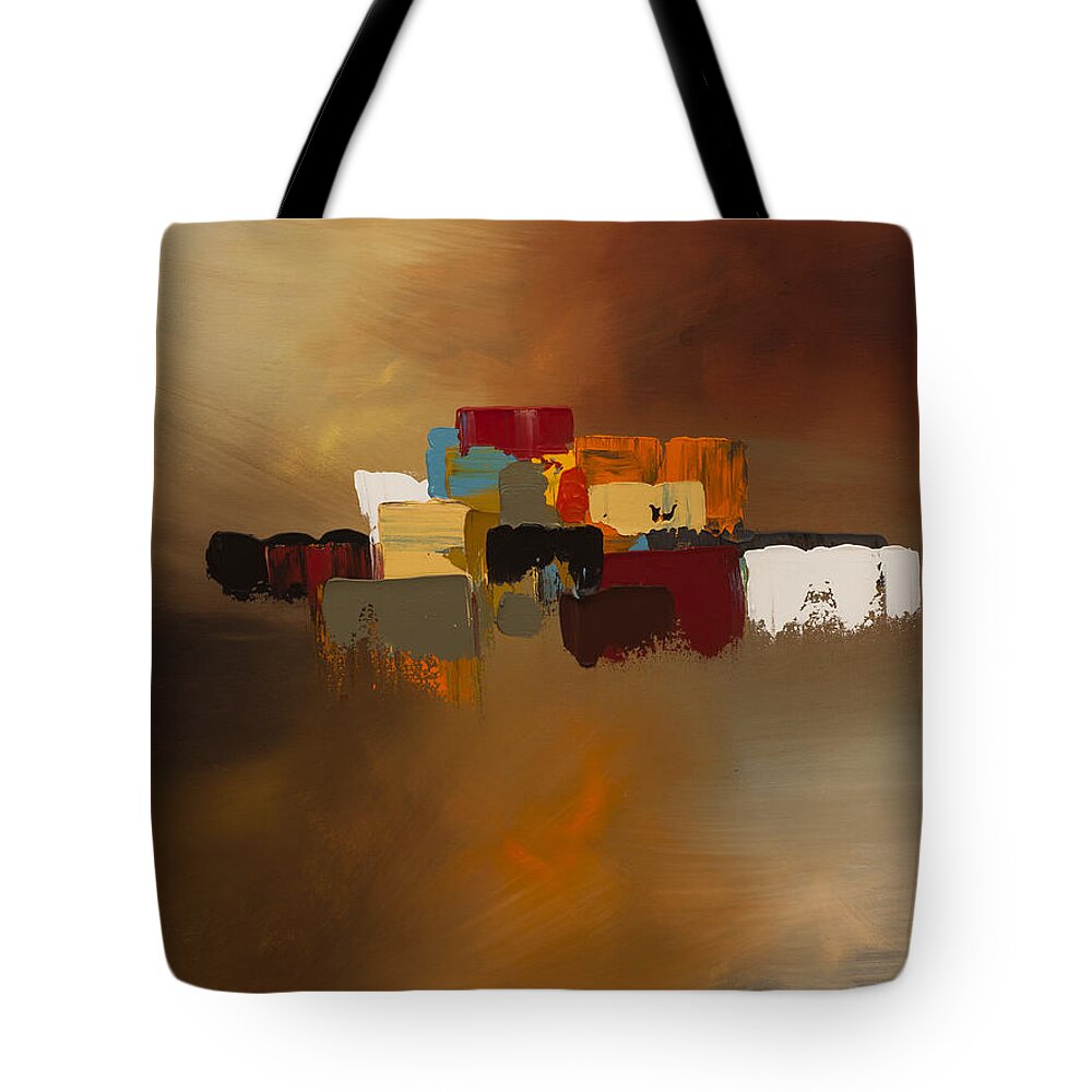Abstract Art Tote Bag featuring the painting Reflexions by Carmen Guedez