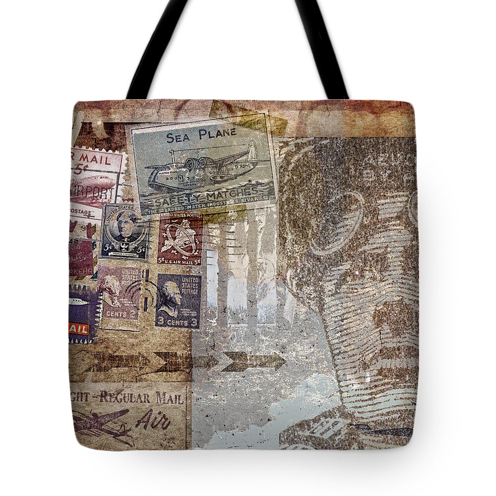 Post Card Tote Bag featuring the photograph Regular Mail by Air by Carol Leigh