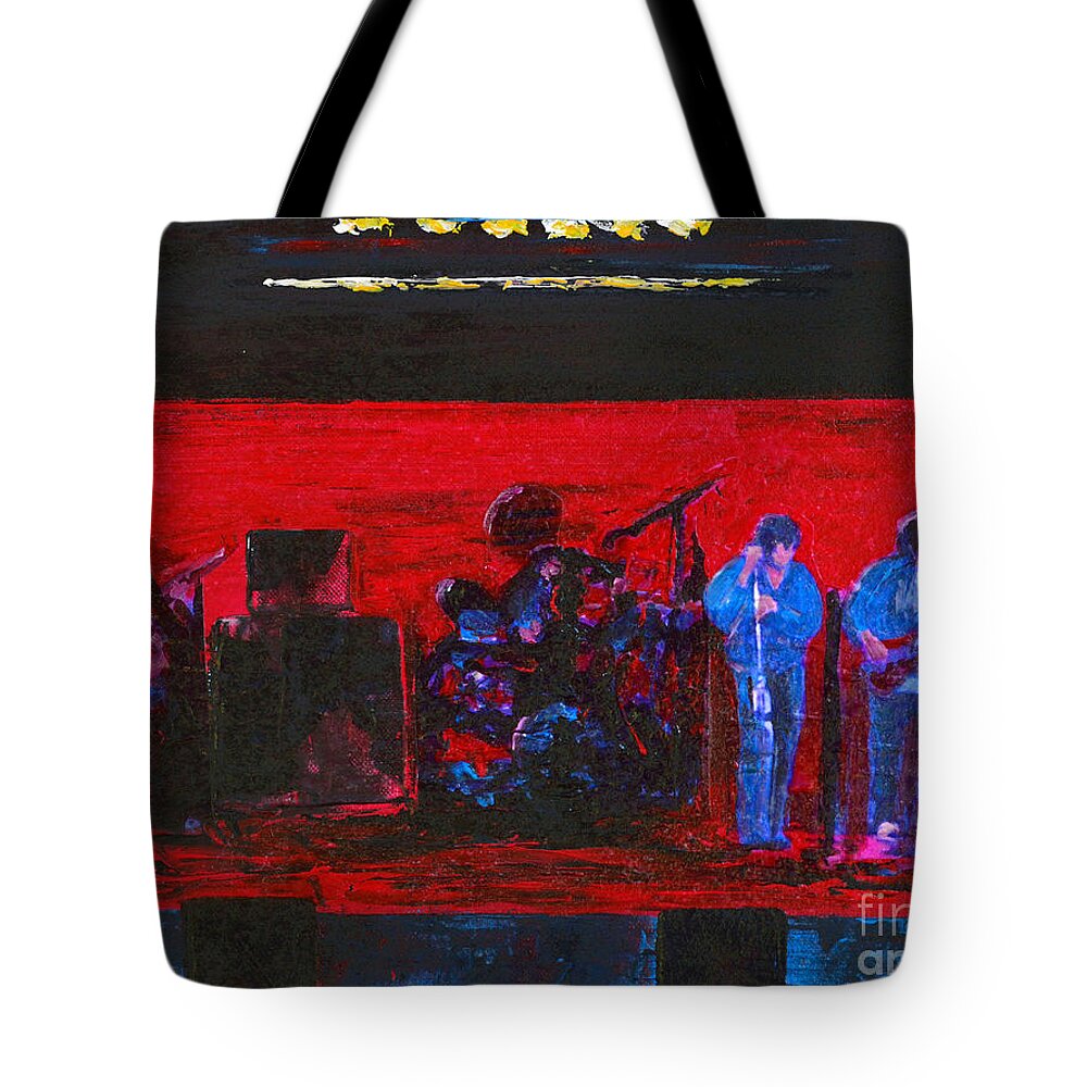 Band Practice Tote Bag featuring the painting Rehearsal by Alys Caviness-Gober