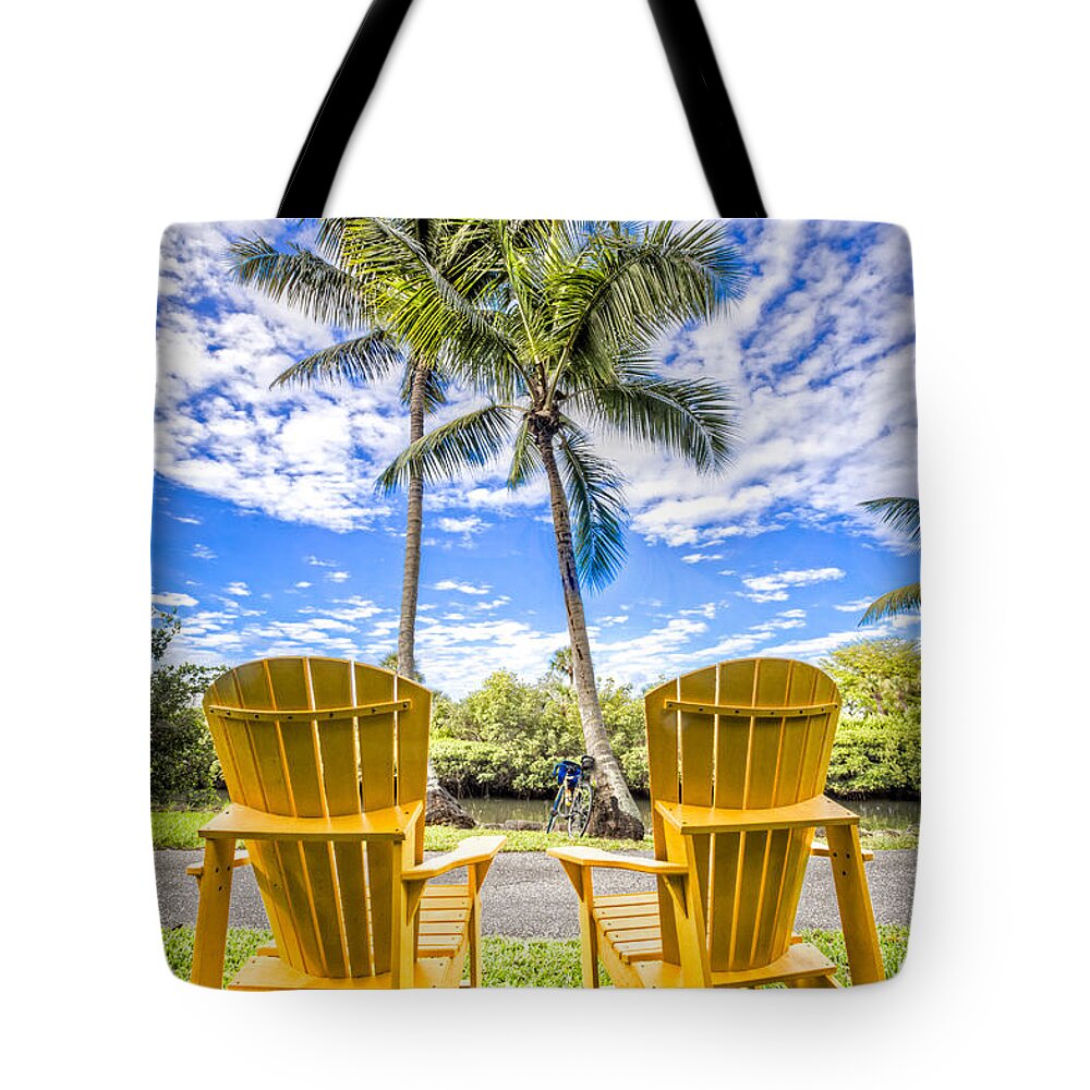 Clouds Tote Bag featuring the photograph Relaxing at the Park by Debra and Dave Vanderlaan