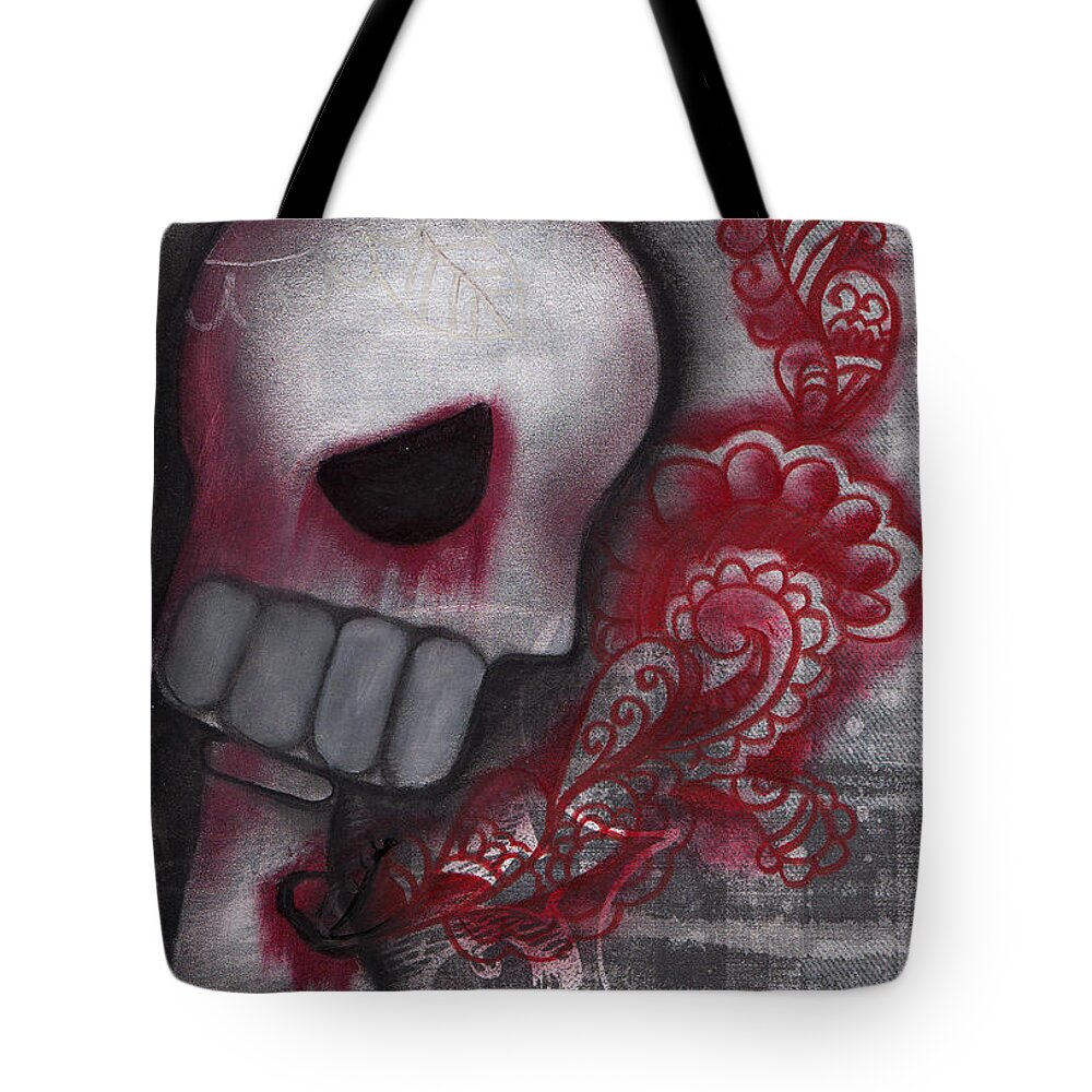 Day Of The Dead Tote Bag featuring the painting Released by Abril Andrade
