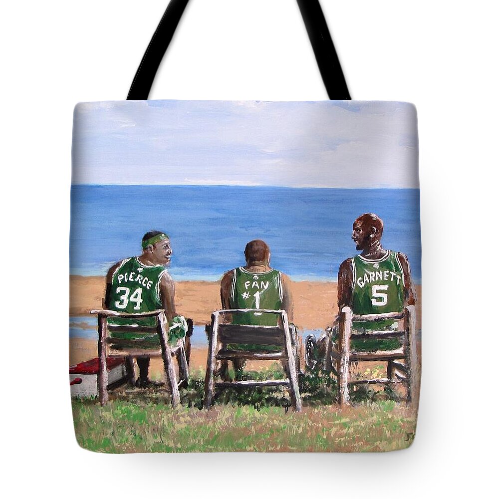 Boston Tote Bag featuring the painting Reminiscing The Good Old Days by Jack Skinner