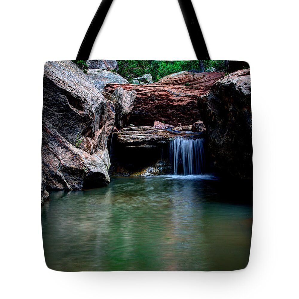 Water Tote Bag featuring the photograph Remote Falls by Chad Dutson