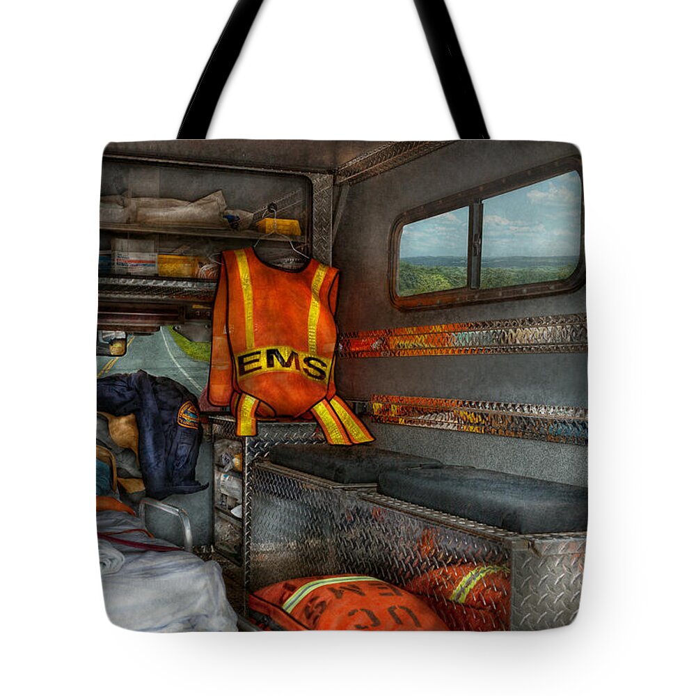 Rescue Tote Bag featuring the photograph Rescue - Emergency Squad by Mike Savad