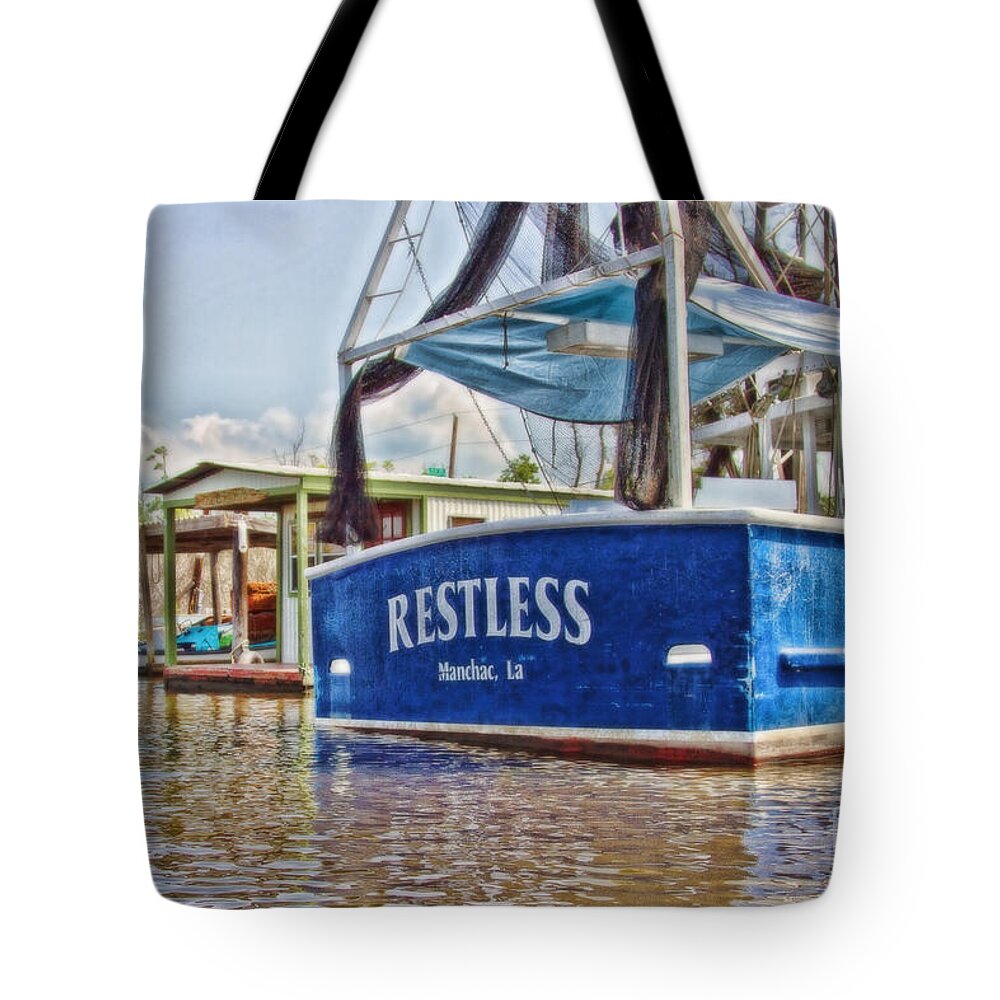 Shrimp Boat Tote Bag featuring the photograph Restless by Scott Pellegrin