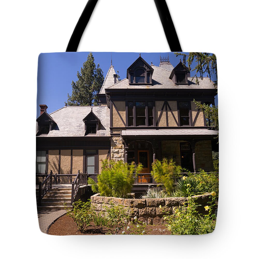 Napa Tote Bag featuring the photograph Rhine House At Beringer Winery St Helena Napa California DSC1724 by Wingsdomain Art and Photography