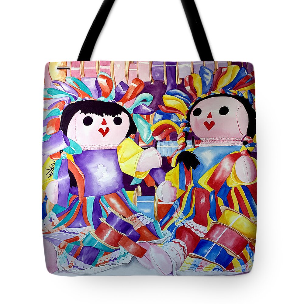 Girls Tote Bag featuring the painting Ribbon Shoppin by Kandyce Waltensperger