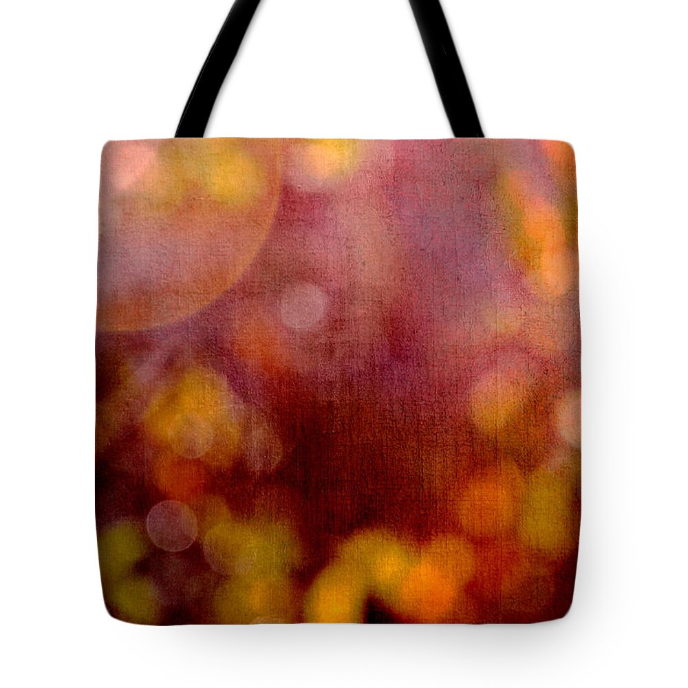 Abstract Tote Bag featuring the photograph Rich Red Bokeh by Randi Kuhne