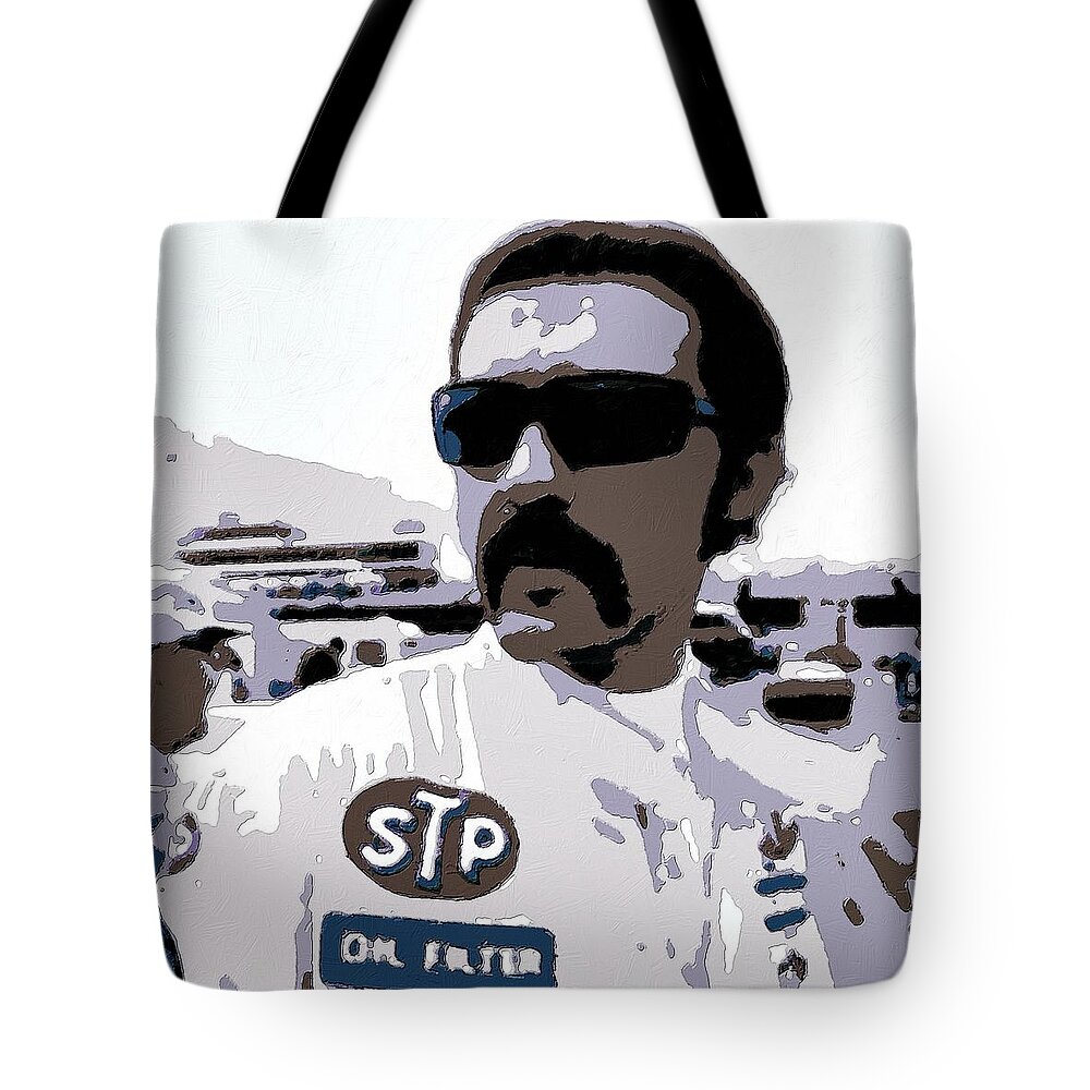Richard Petty Tote Bag featuring the painting Richard Petty Poster Art by Florian Rodarte