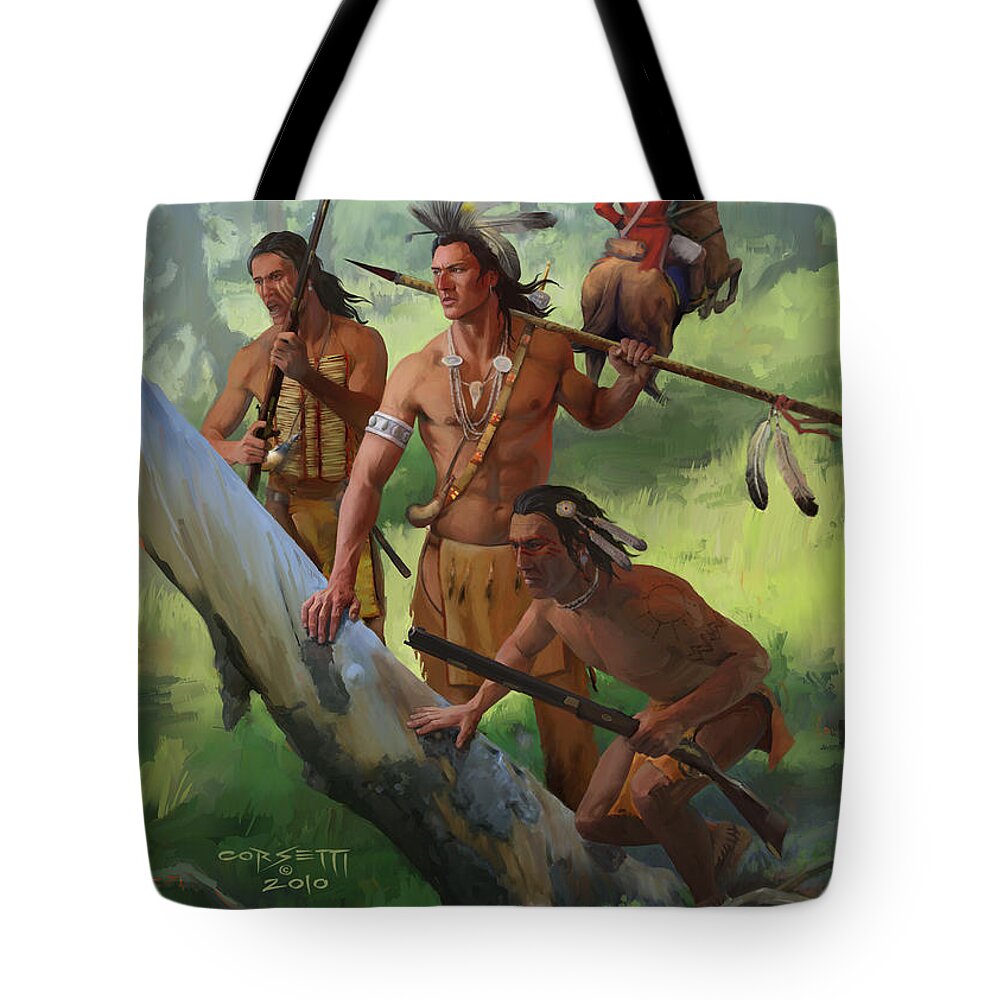  Indian Tote Bag featuring the painting Ride away by Robert Corsetti