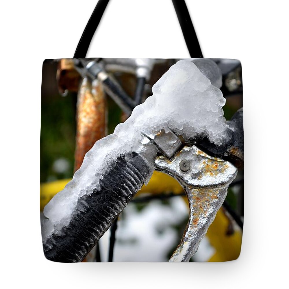 Ice Tote Bag featuring the photograph Ride on the Rocks by Laureen Murtha Menzl