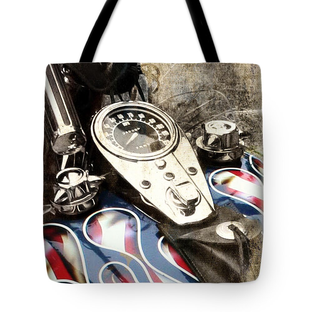 Motorcycle Tote Bag featuring the photograph Ride with Pride by Pam Holdsworth