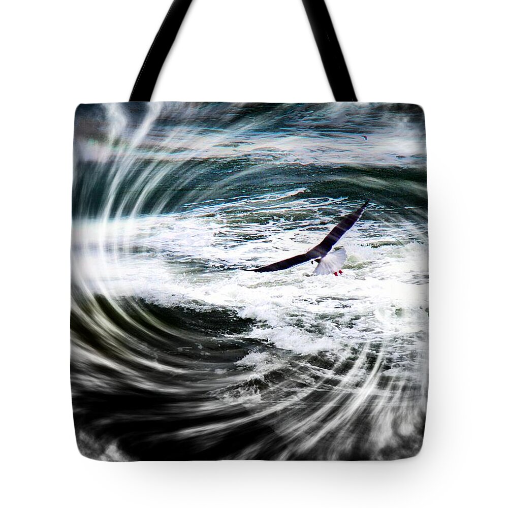 Ocean Tote Bag featuring the photograph Riding the Wind by Nick Kloepping