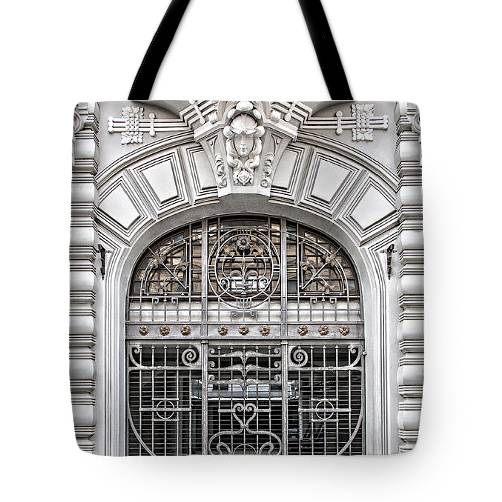 Door Tote Bag featuring the photograph Riga Art Nouveau District 03 by Antony McAulay