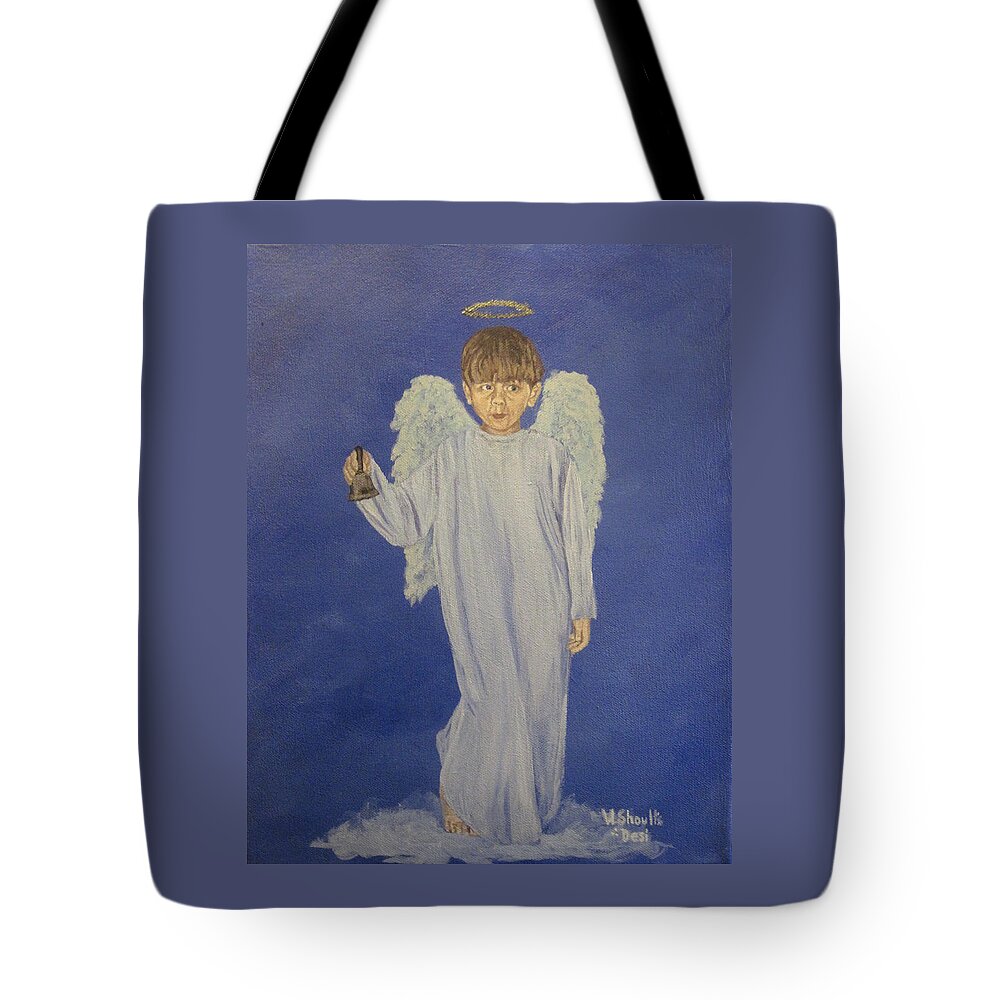 Angel Tote Bag featuring the painting Ring-A-Ding by Wendy Shoults
