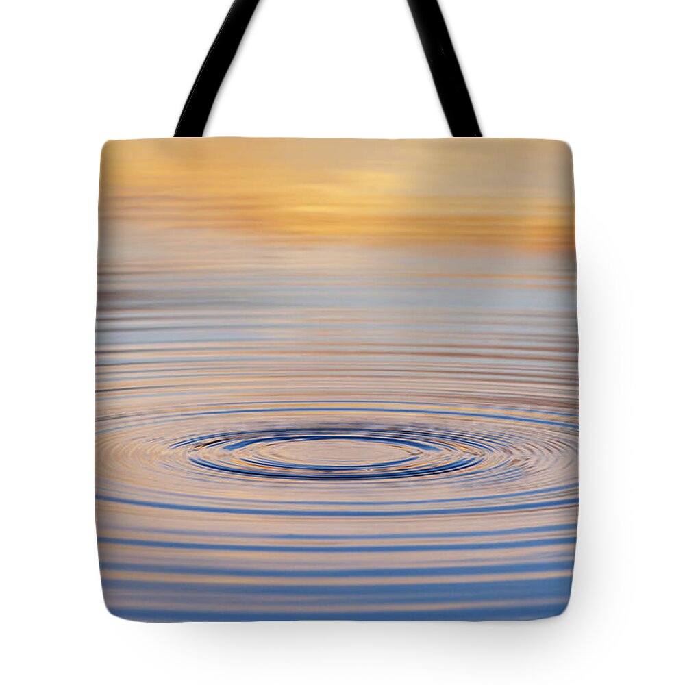 Water Ripple Tote Bag featuring the photograph Ripples on a Still Pond by Tim Gainey
