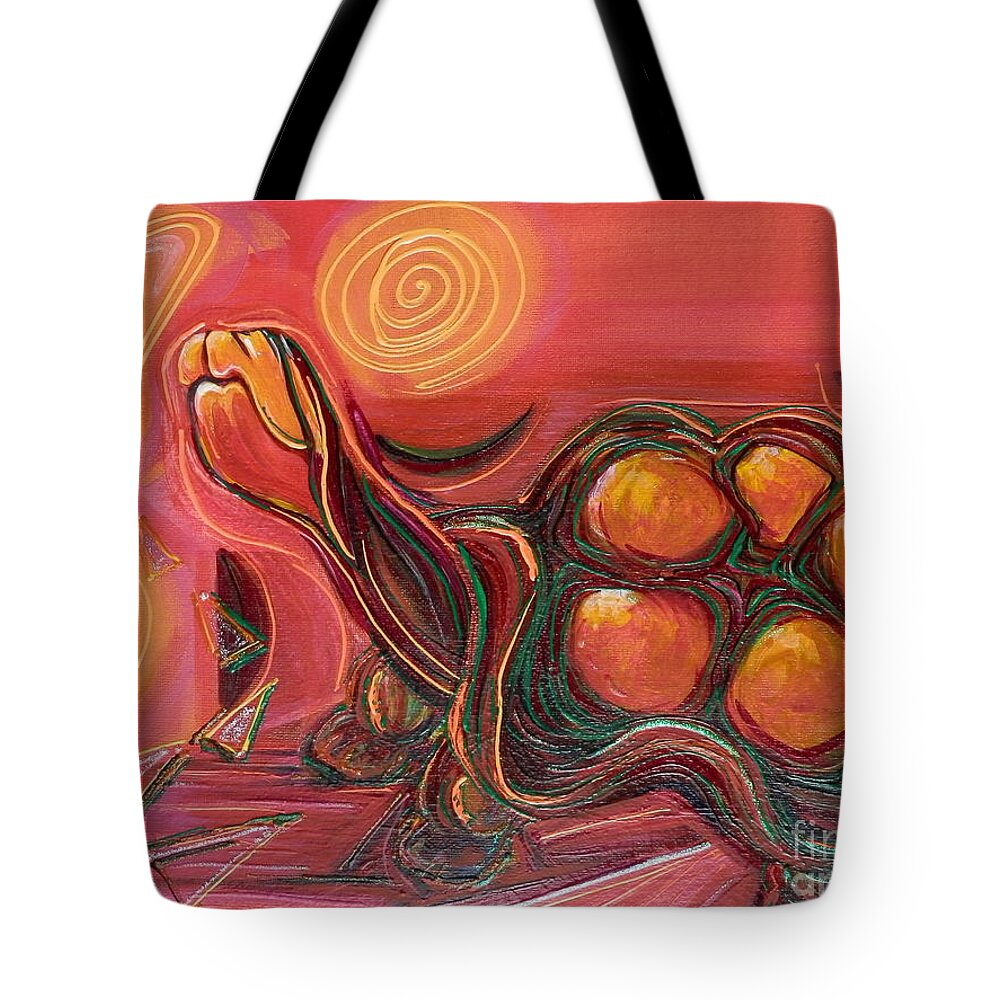 Turtles Tote Bag featuring the painting Rise by Barbara Leigh Art