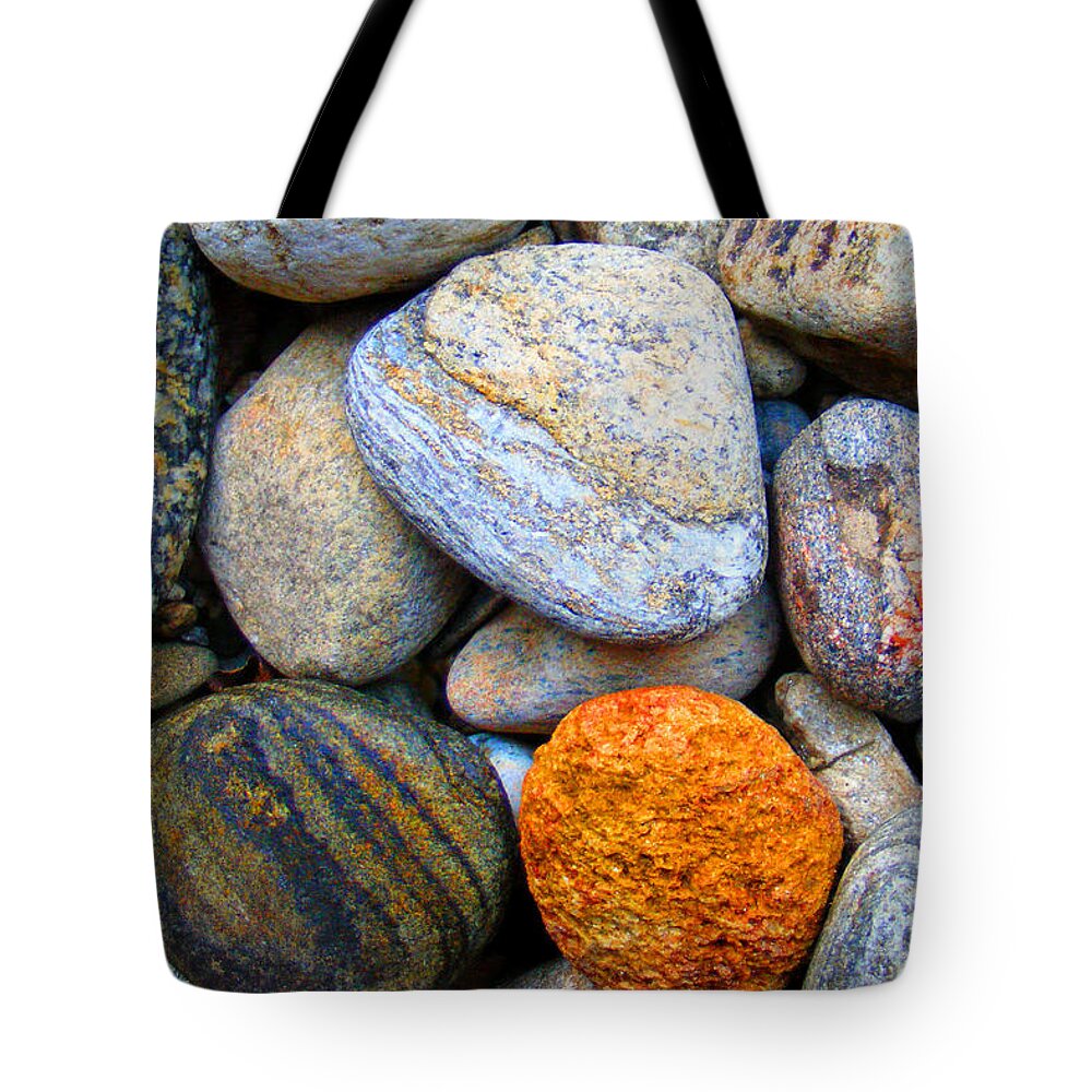 Duane Mccullough Tote Bag featuring the photograph River Rocks 1 by Duane McCullough