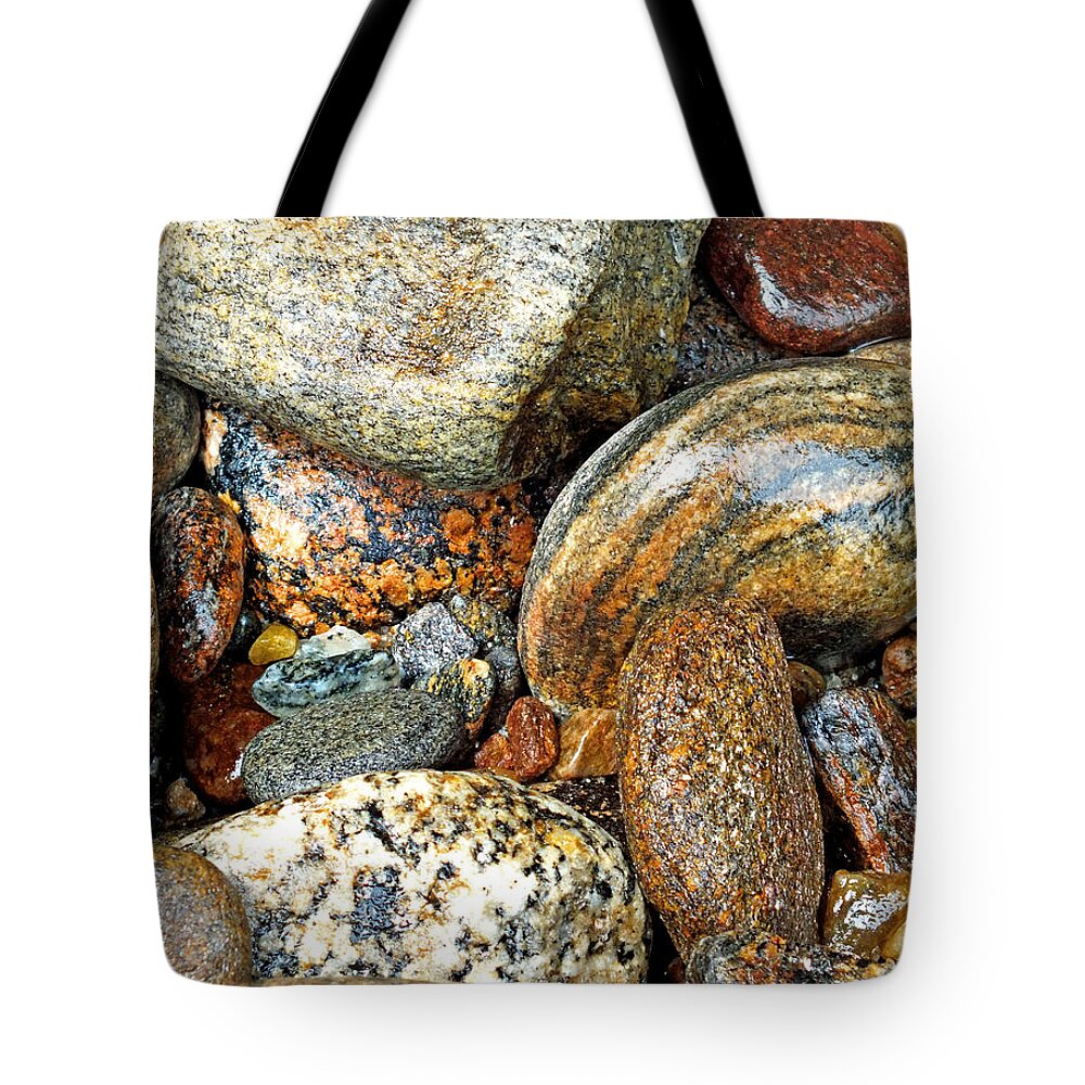 Duane Mccullough Tote Bag featuring the photograph River Rocks 11 by Duane McCullough