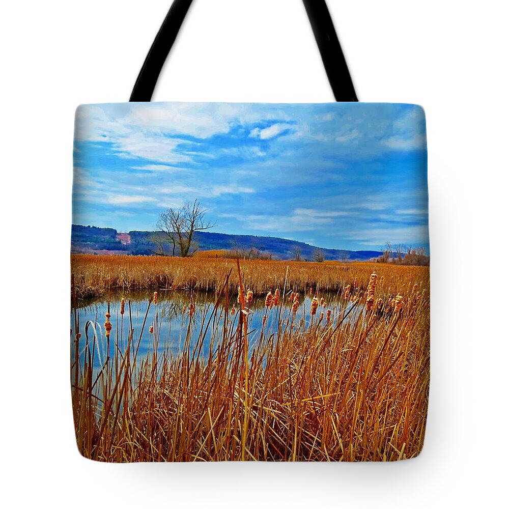 Connecticut River Tote Bag featuring the photograph River Scene by MTBobbins Photography