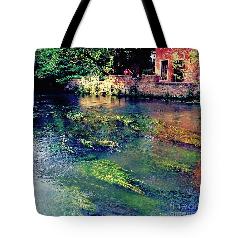 Heiko Tote Bag featuring the photograph River Sile in Treviso Italy by Heiko Koehrer-Wagner