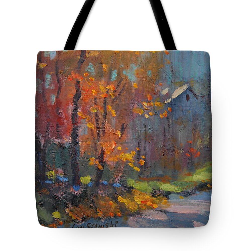 Berkshire Hills Paintings Tote Bag featuring the painting Road South by Len Stomski