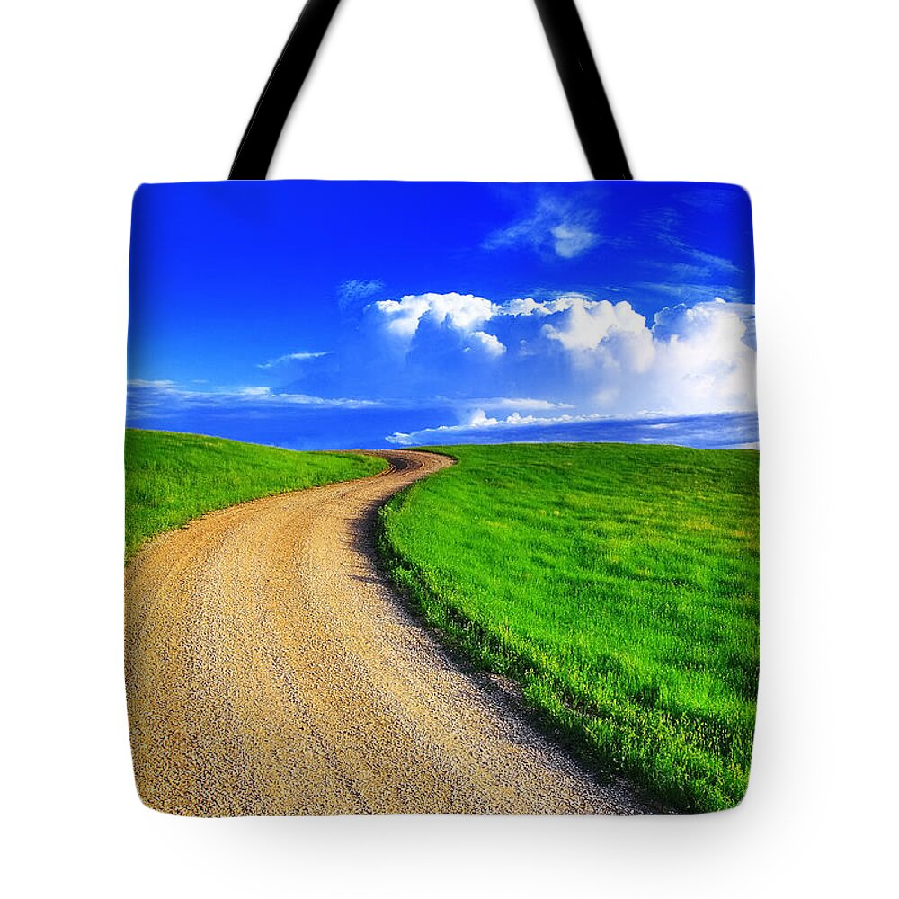Road Tote Bag featuring the photograph Road To Heaven by Kadek Susanto